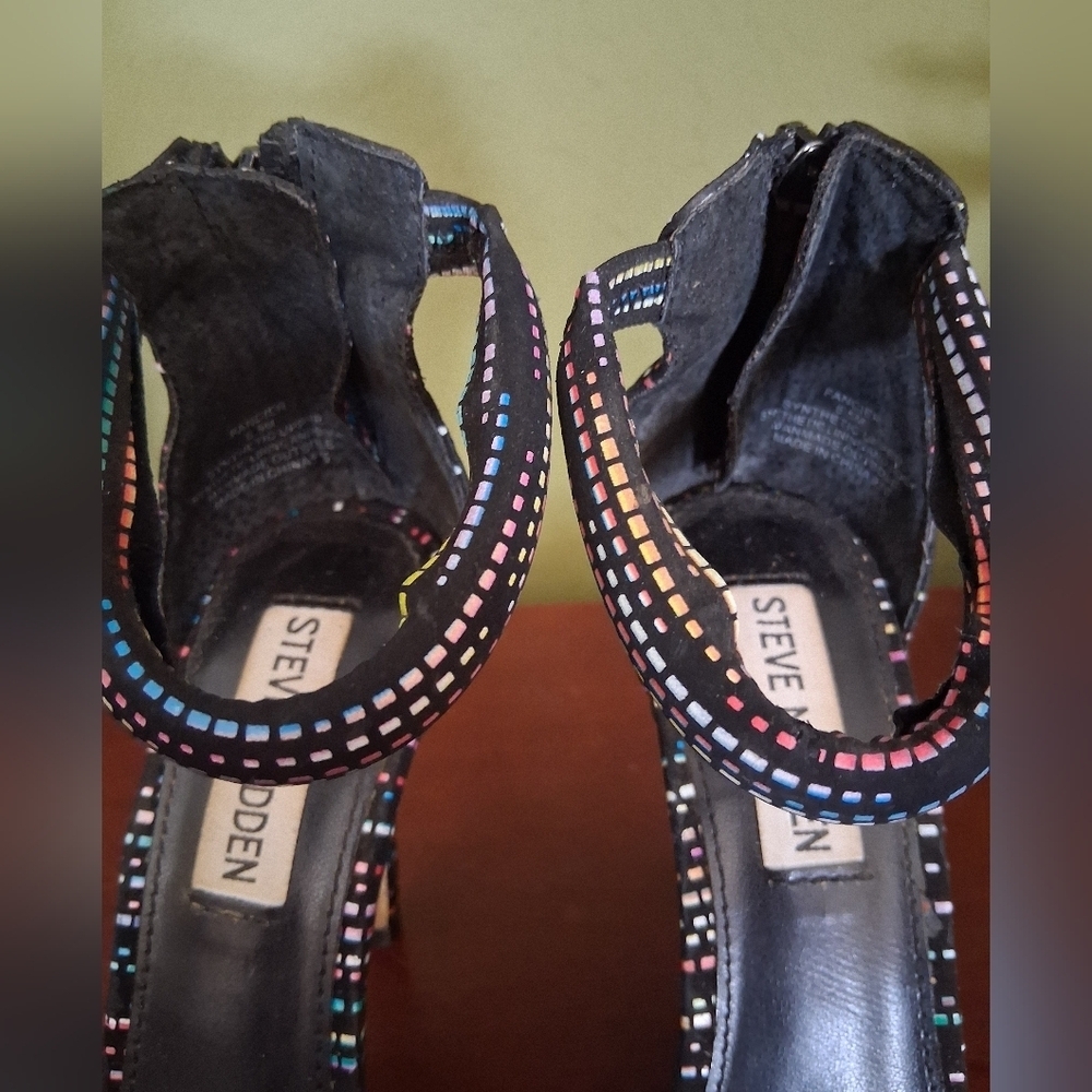 Steve Madden "Fancier" Multi-Color Heeled Sandals - Picture 7 of 9